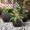 DurX-litecrete Lightweight Concrete Square Fancy Rim Wash Bronzewash Planters – Set of 3 2