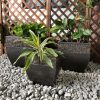 DurX-litecrete Lightweight Concrete Square Fancy Rim Wash Bronzewash Planters – Set of 3 4