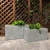DurX-litecrete Lightweight Concrete Smooth Rectangle Cement Planter – Set of 3 2