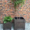 DurX-litecrete Lightweight Concrete Wood Grain Cube Brown Planter – Set of 2 2