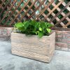 DurX-litecrete Lightweight Concrete Natural Wood Grain Box Cedar Wood Color Planter 4