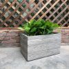 DurX-litecrete Lightweight Concrete Natural Wood Grain Box Antique Wood Color Planter 2