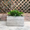 DurX-litecrete Lightweight Concrete Natural Wood Grain Box Antique Wood Color Planter 3