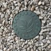 DurX-litecrete Lightweight Concrete Leaf Round Green Stepping Stone – Set of 2 2