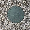 DurX-litecrete Lightweight Concrete Leaf Round Green Stepping Stone – Set of 2 3