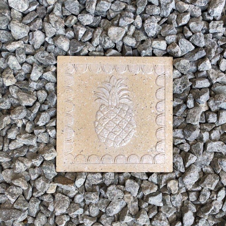 DurX-litecrete Lightweight Concrete pineapple Square Sandstone Stepping Stone - Set of 2