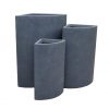 DurX-litecrete Lightweight Concrete Tall Corner Granite Planter
 – Set of 3 1