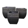 DurX-litecrete Lightweight Concrete Square Fancy Rim Wash Bronzewash Planters – Set of 3 1