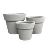 DurX-litecrete Lightweight Concrete Stackable Wash Grey Planter- Set of 3 1