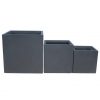 DurX-litecrete Lightweight Concrete Smooth Square Granite Planter – Set of 3 1