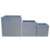 DurX-litecrete Lightweight Concrete Smooth Square Cement Planter – Set of 3 1