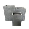 DurX-litecrete Lightweight Concrete Tall Square Cement Planter – Set of 3 1