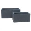 DurX-litecrete Lightweight Concrete Smooth Rectangle Granite Planter – Set of 3 1