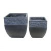 DurX-litecrete Lightweight Concrete Carved Granite Planter-Cube – Set of 2 1