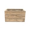 DurX-litecrete Lightweight Concrete Natural Wood Grain Box Cedar Wood Color Planter 1