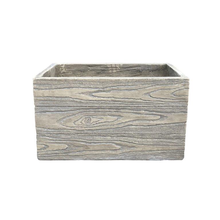 DurX-litecrete Lightweight Concrete Natural Wood Grain Box Antique Wood Color Planter